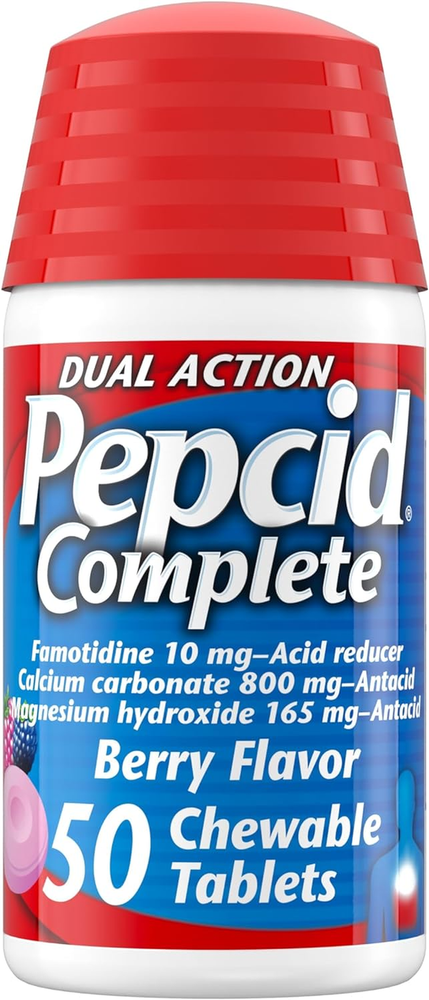 Pepcid Complete Acid Reducer + Antacid Chewable Tablets, Heartburn Relief, Berry-image