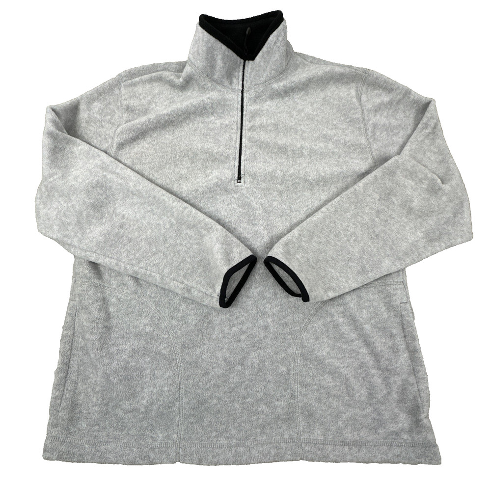 Old Navy Women's L Gray 1/4 Zip Fleece Pullover Activewear Winter Sweater