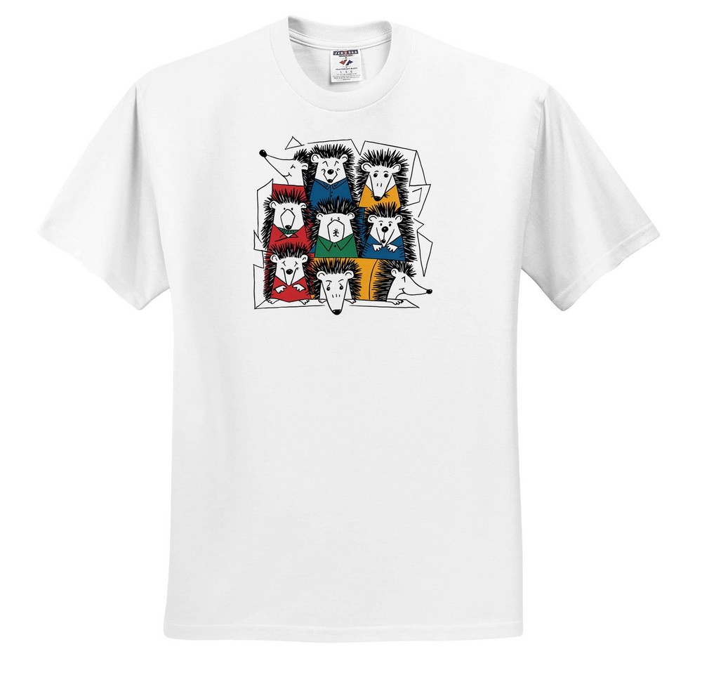 Cute Funny Hedgehog Abstract Art Animal Print T-Shirt