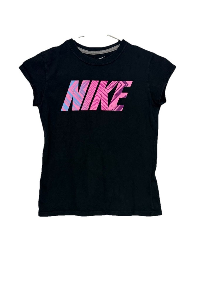 Girls Black Nike Logo Tshirt Size Medium