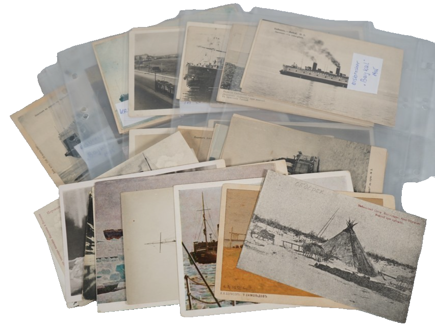 RUSSIA 1900s-1940S COLLECTION OF POLAR EXPLORATION POSTCARDS WITH ICEBREAKERS