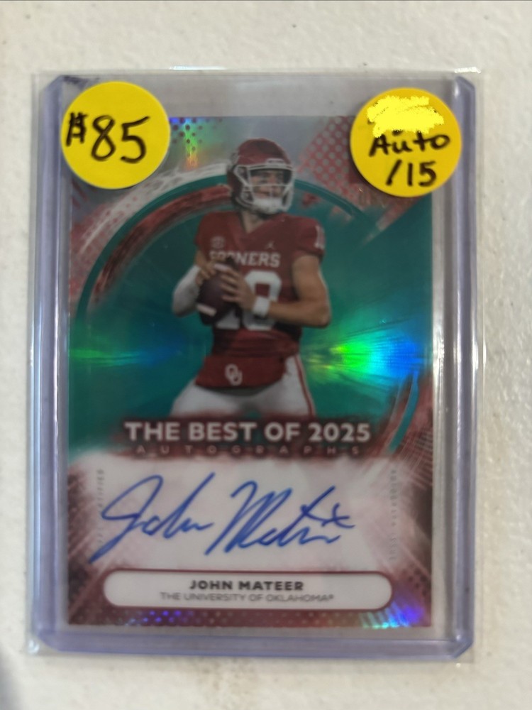 2025 Bowman’s Best U Best Of 2025 John Mateer Teal Auto /15