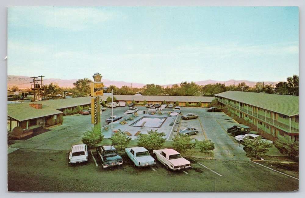 El Capitan Lodge Hawthorne Nevada Vintage Postcard Western Hotels Pool Slots