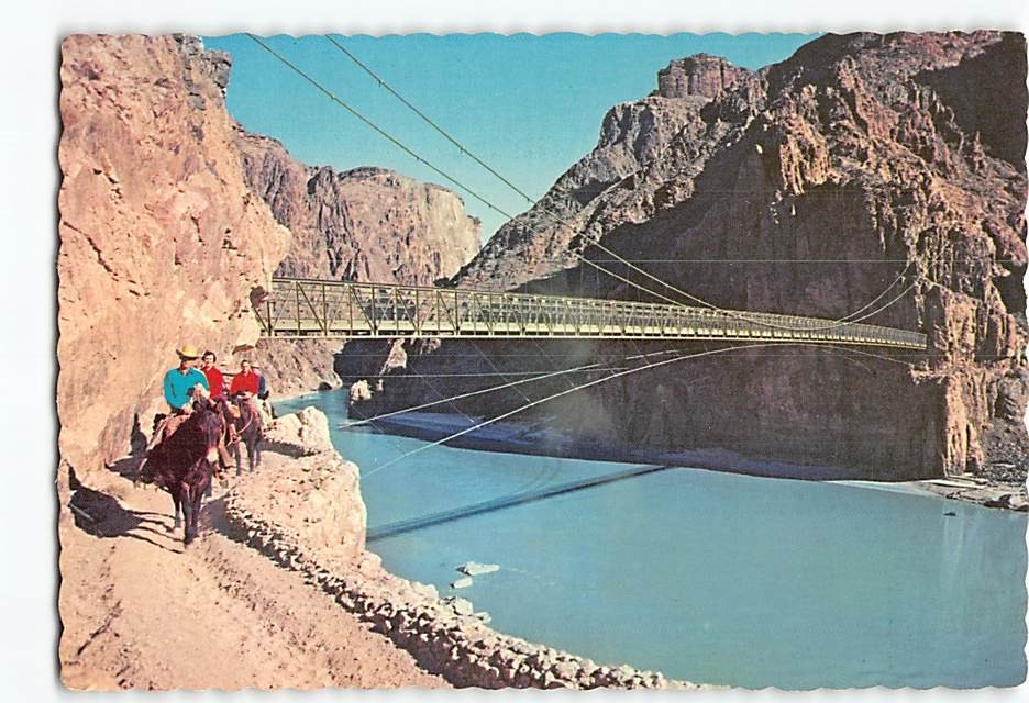 Postcard Kaibab Suspension Bridge Grand Canyon National Park North Rim AZ USA