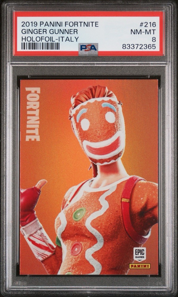 2019 Panini Fortnite Ginger Gunner ITALY Holofoil #216 PSA 8 NM-MT