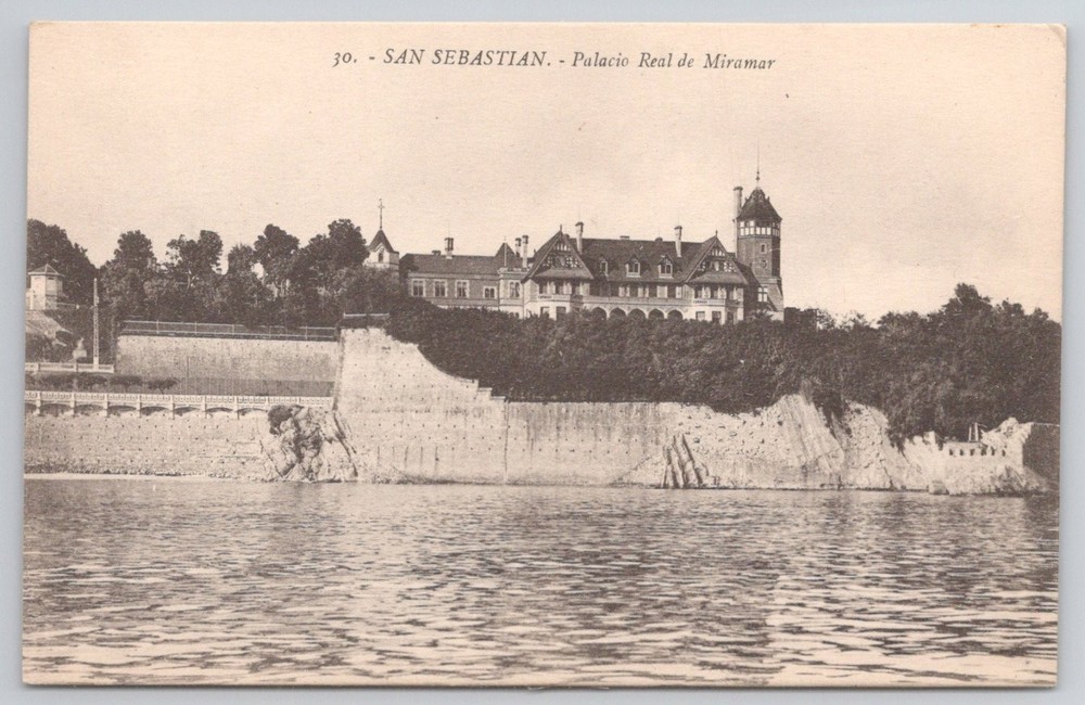 San Sebastian Miramar Palace Spain Vintage Postcard Gregorio G. Galarza