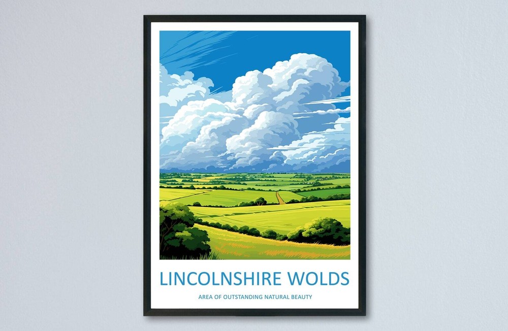 Lincolnshire Wolds Travel Print Wall Art Lincolnshire Wolds Wall Hanging Home