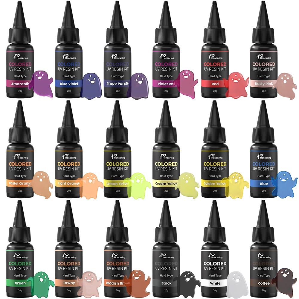18-Color UV Resin Kit 20g Each Fast Curing for Jewelry Crafts DIY