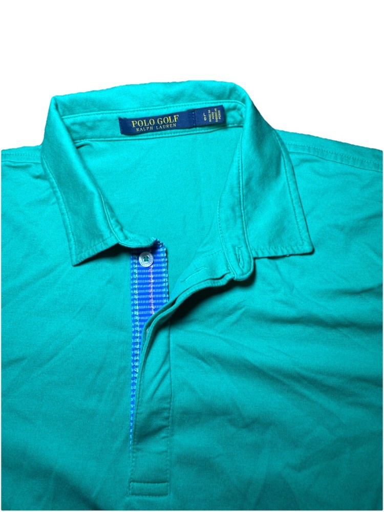 Polo Golf Ralph Lauren Polo Shirt Womens Large Green Blue Tailored Fit Stretch