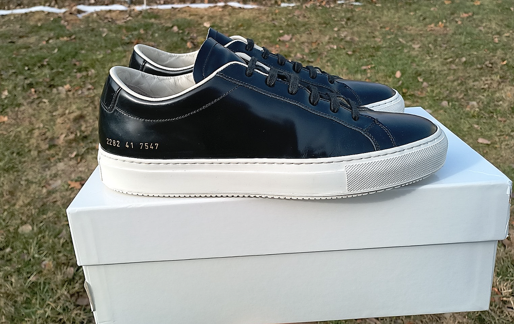 Common Projects Achilles Size 41EU 8/8.5US Mens Low Black 2282 w/ Box COA EUC-image