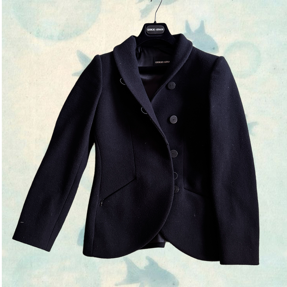 Giorgio Armani Wool Structured Blazer Jacket – Black – Women’s (S/M)