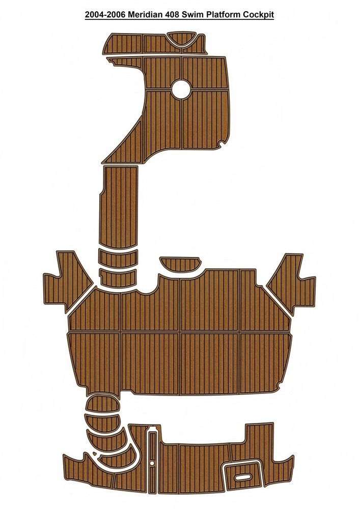 2004-2006 Meridian 408 Swim Platform Cockpit Pad Boat EVA Foam Teak Deck Floor