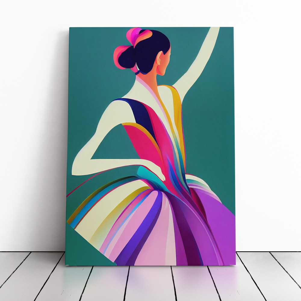 Pop Art Ballerina No.2 Canvas Wall Art Print Framed Picture Home Office Decor