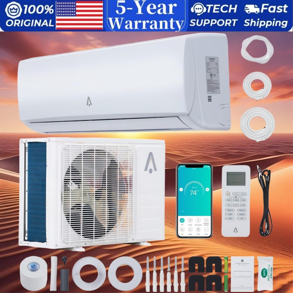 36000 BTU Mini Split Air Conditioner Heat Pump 230V AC Work SEER2 19 3 Ton W