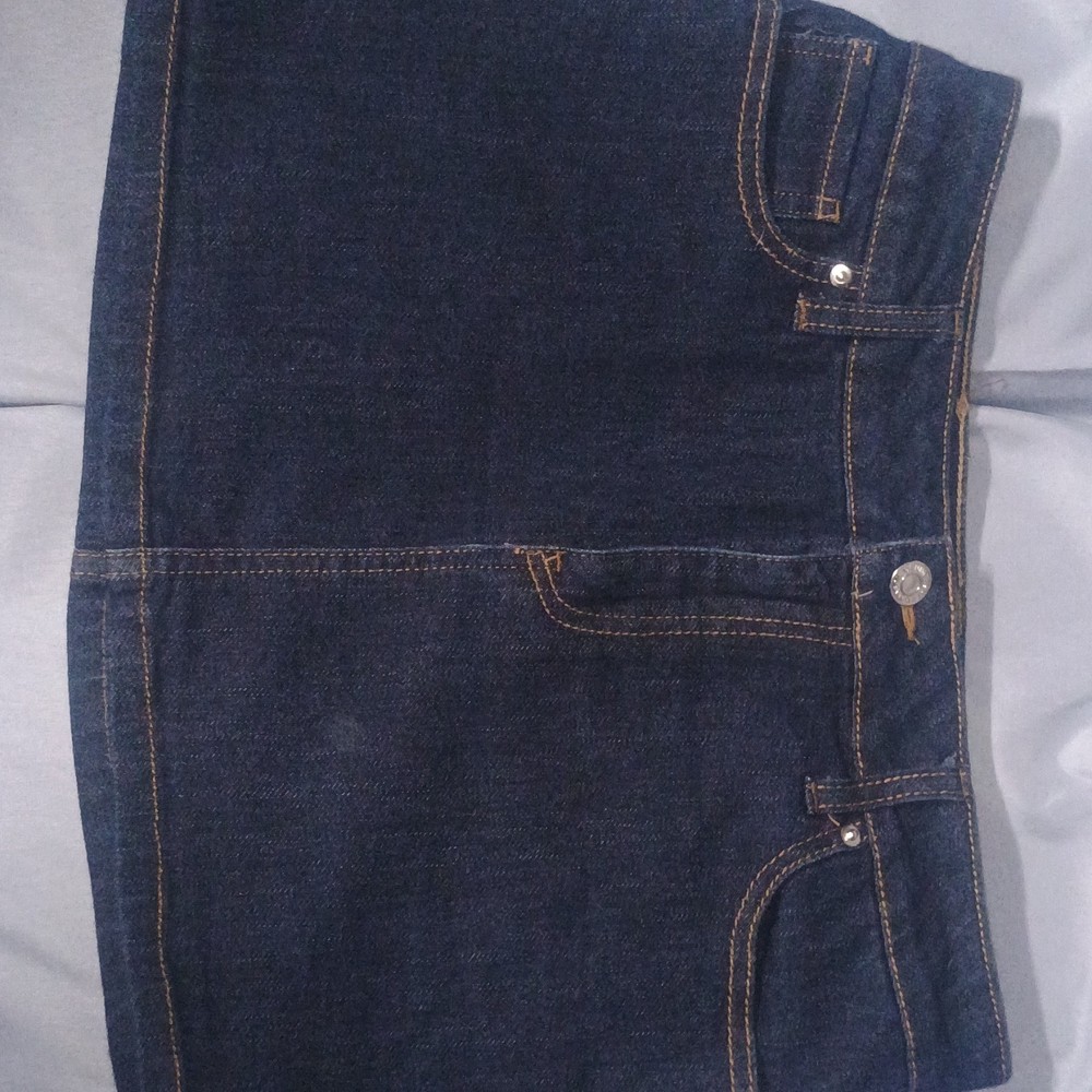 ASHLEY MASON Blue Denim Mini Skirt Button Pockets Juniors Size 5