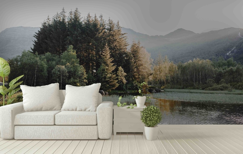 3D Mountains Forests Rivers Landscape Wall Murals Wallpaper Murals Wall Sticker