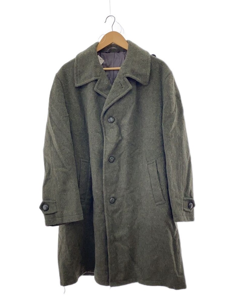 Stainless Steel Collar Coat/L/Wool/Grn/Plain 1599