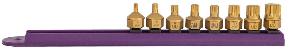 16006 Low-Profile Dual Drive Set, 8-Piece Triple Square, Titanium-Coated
