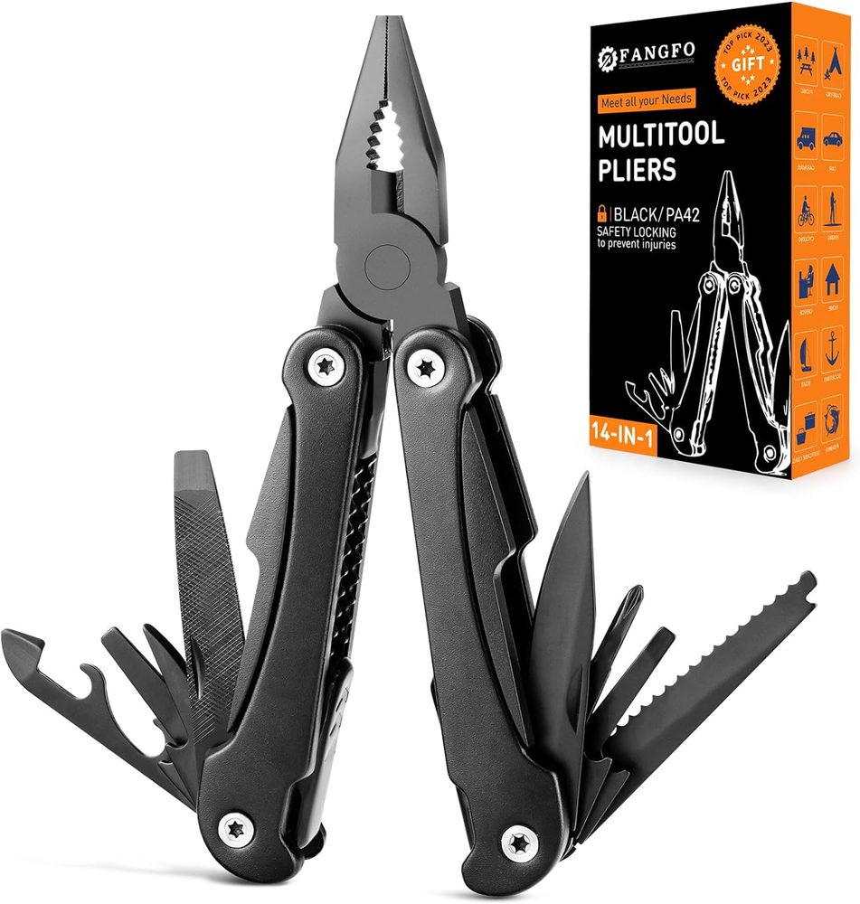 14-in-1 Multitool Pliers with Pocket Clip – Compact Portable Multi Tool