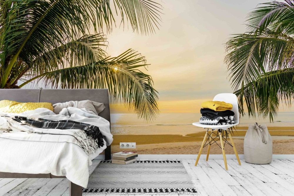 3D Tropical Sea Sunrise Landscape Wall Murals Wallpaper Murals Wall Sticker