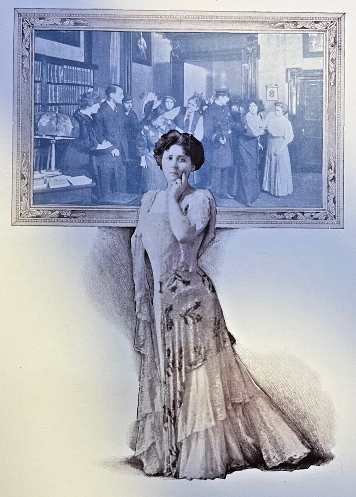 1907 Vintage Magazine Illustration Actress Blanche Walsh