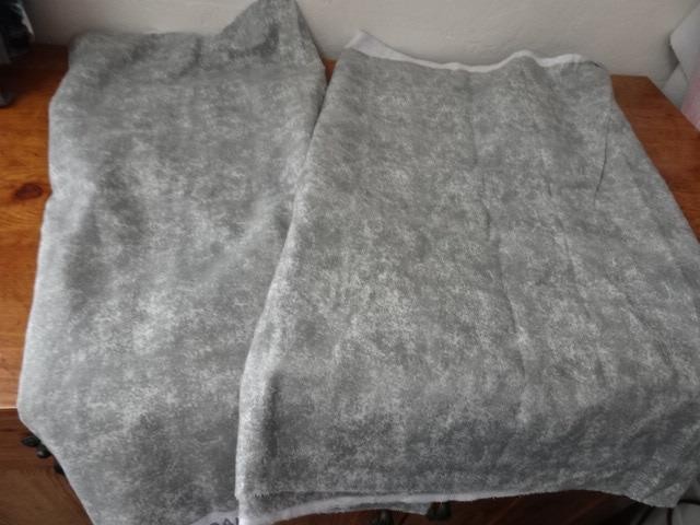 Approx 2 1/2 yds Vtg Cotton Flannel Fabric-JOANN FABRICS-gray tonal-2 pcs