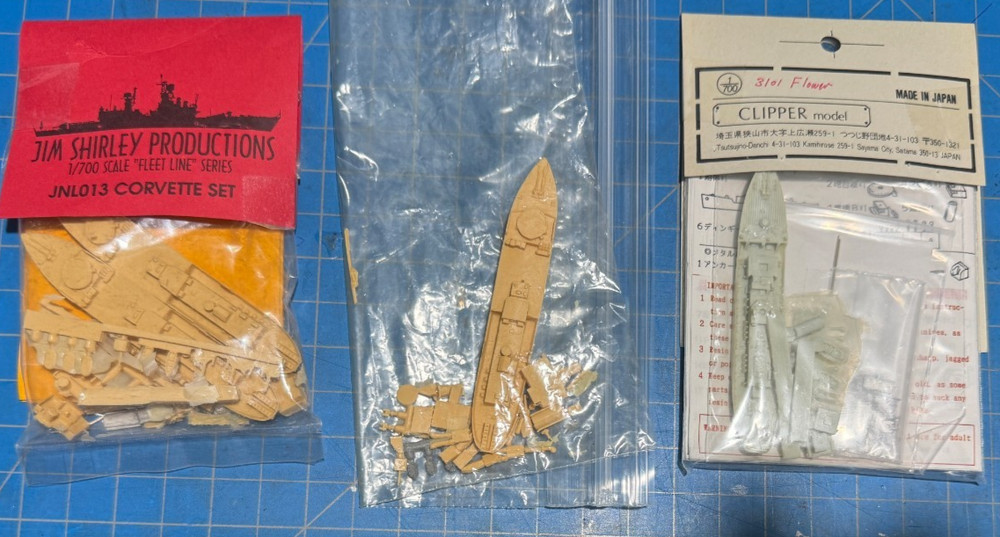 4 1/700 Flower Class Corvettes Resin Kits Various Manufactures