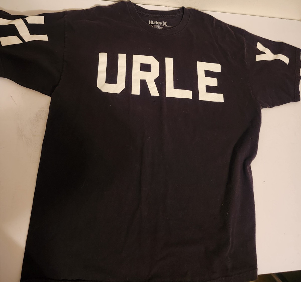 Hurley Black Logo Graphic Print Men's Crew Neck Short Sleeve T-Shirt XXL
