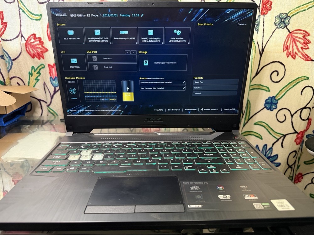 ASUS TUF F15 Gaming Laptop 15.6” i5-10300H 8GB,NO SSD,GTX