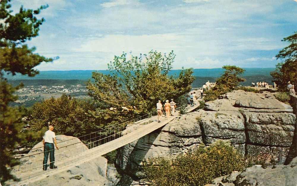 Chattanooga TN-Tennessee Swing Along Bridge Lookout Mountain Vtg Postcard A3