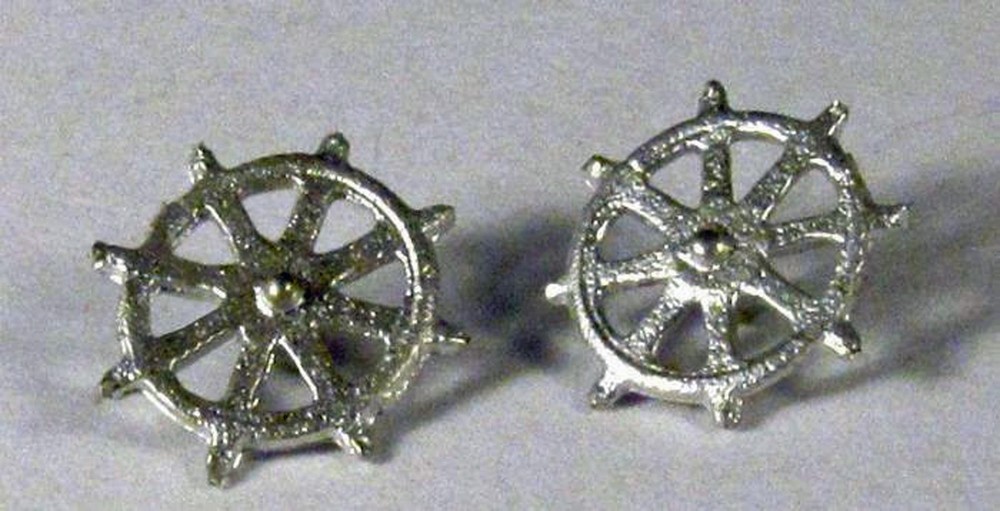 SHIPS WHEEL HO Model Railroad Boat Ship Cast Pewter Unpainted Detail Part FR1731