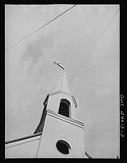 Photo:Church Steeple 1900s Architectural Detail Black and White Print