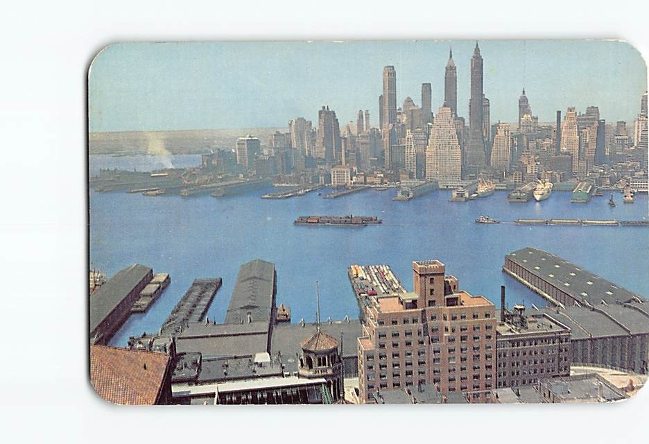 Postcard New York City Skyline Watchtower Headquarters Bethel Home Brooklyn USA