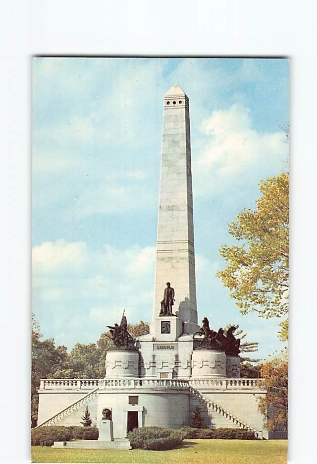 Postcard Lincolns Tomb in Oak Ridge Cemetery Springfield Illinois USA
