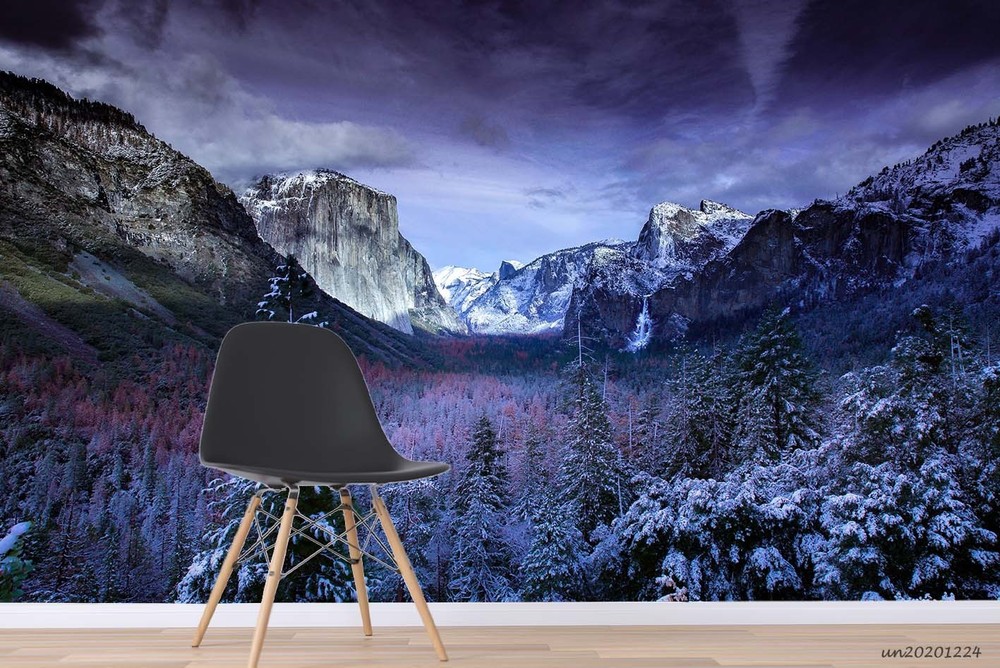 3D Mountain Forest Winter Landscape Wall Murals Wallpaper Murals Wall Sticker