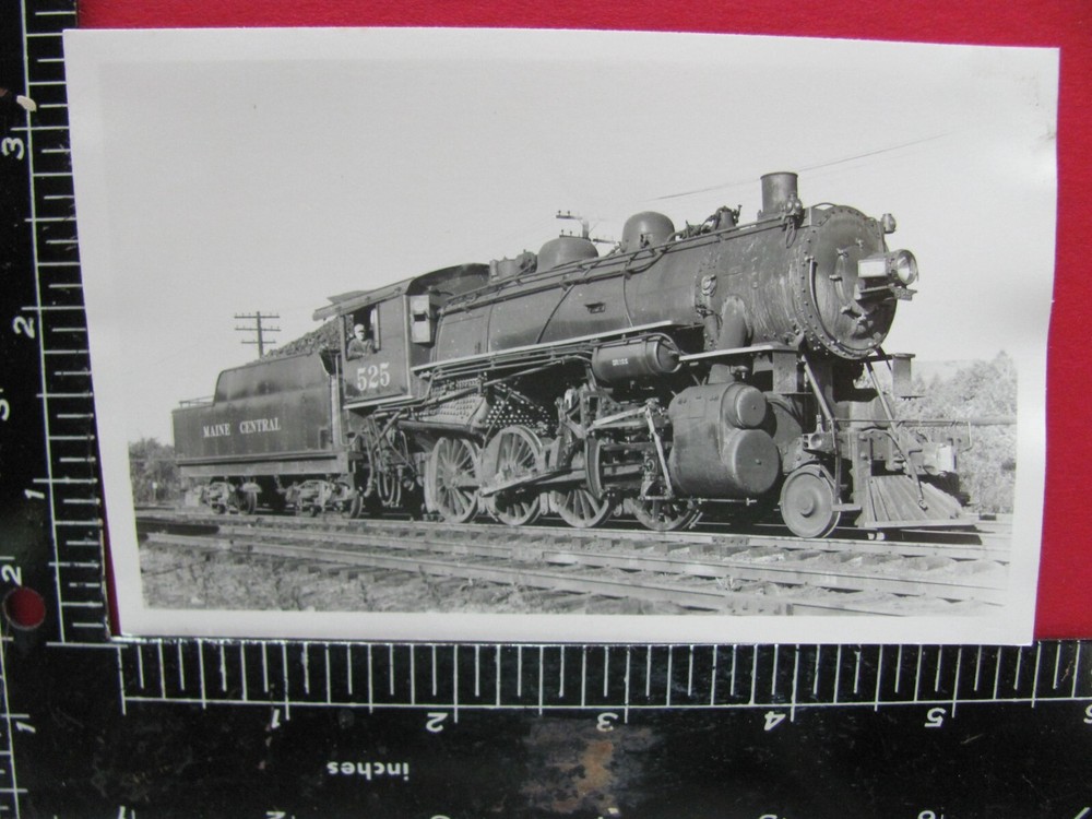 MAINE CENTRAL RAILROAD 2-8-0 LOCOMOTIVE #525 RPPC PHOTO MAINE 1930's