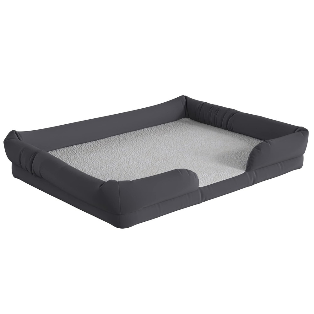 Flash Furniture Cooper Gray Orthopedic Bolster Dog Bed - Memory Foam Base for...