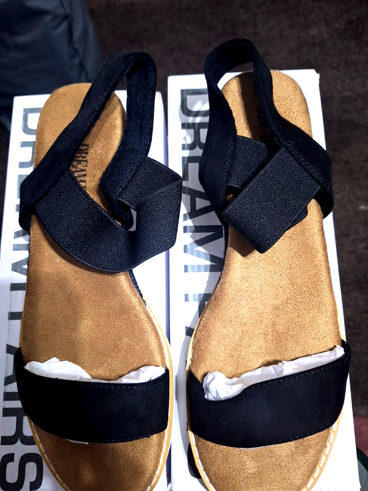 DREAM PAIRS Women Open Toe Wedge Sandals Elastic Ankle Strap Casual Sandal Shoes