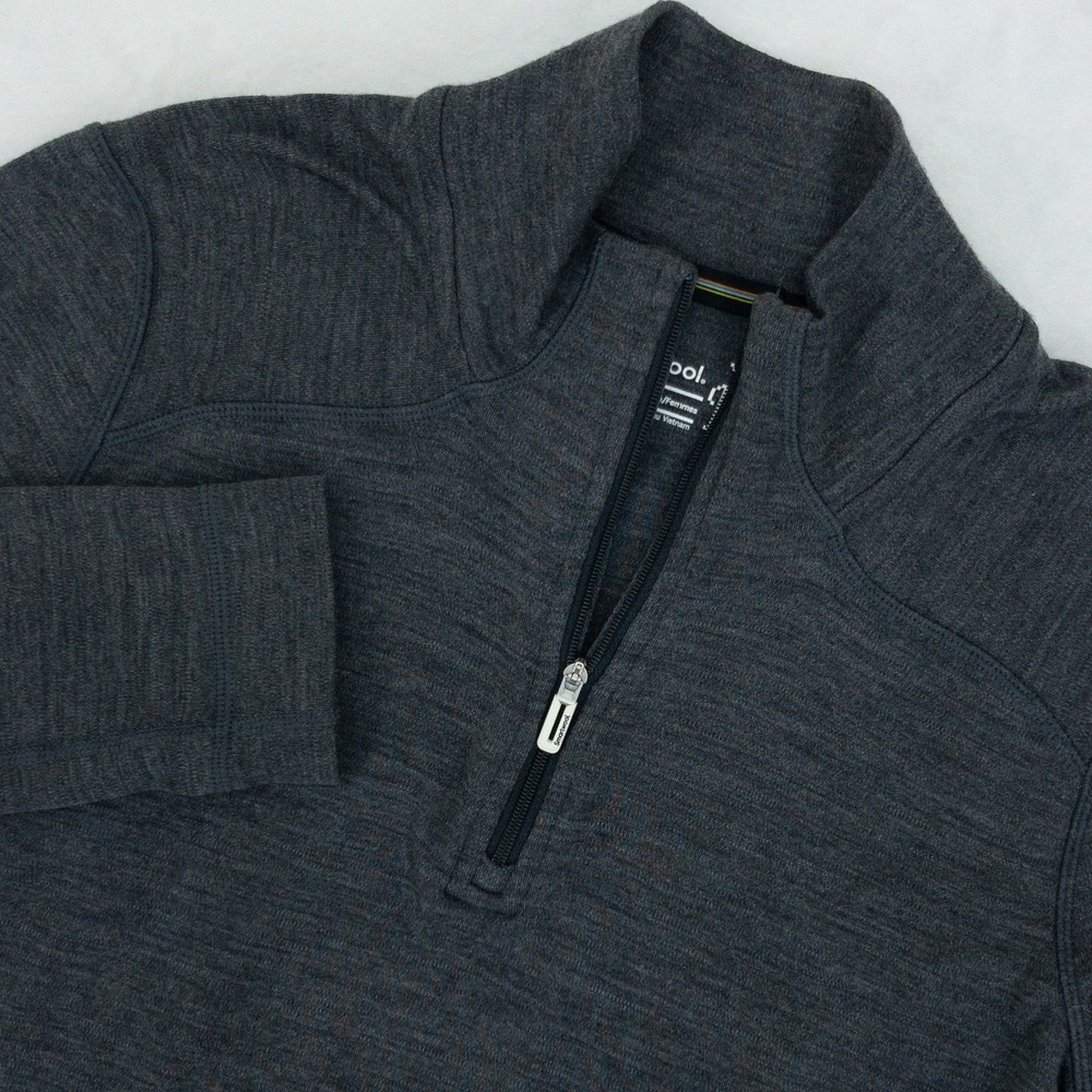 Smartwool Quarter Zip Pullover Womens Size M Gray Merino 250 Base Layer FLAW