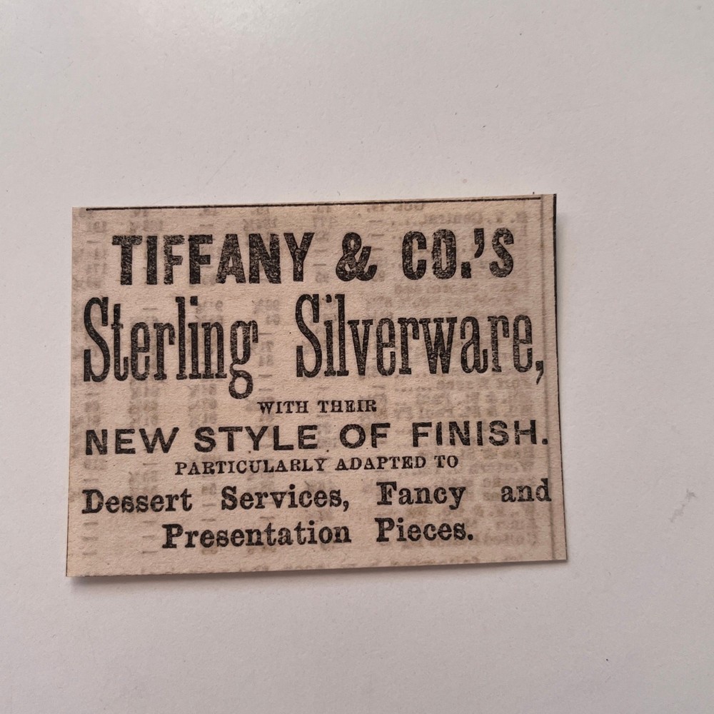 Tiffany & Co's Sterling Silverware New Style Finish 1869 NY Clipping SAJ7-S107