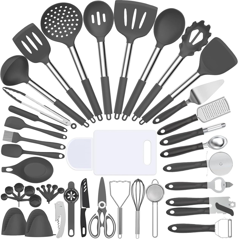 Silicone Cooking Utensil Set   43 PCS Heat Resistant Kitchen Utensil Gadget