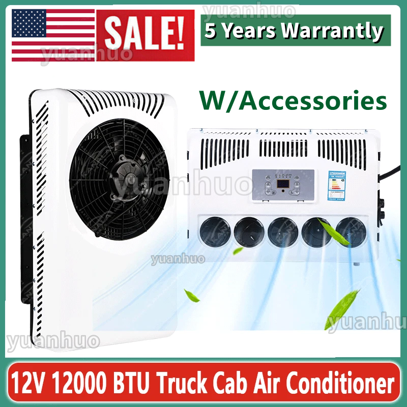 12000 BTU Truck Cab Air Conditioner 12V Split AC Fits Semi Trucks Bus RV Caravan