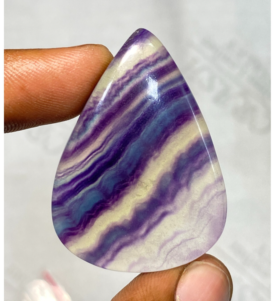 Natural Rainbow Fluorite Pear Cabochon Loose Gemstone 88.30Ct 41x31x7mm