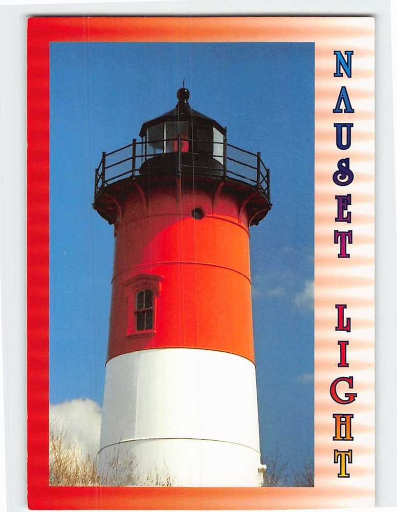Postcard Nauset Light Eastham Cape Cod Massachusetts USA