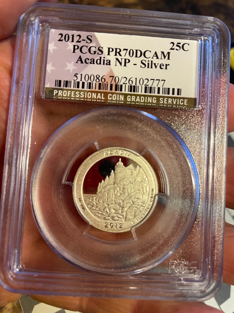 2012-S 25c SILVER PCGS PR70DCAM ACADIA NATIONAL PARK QUARTER PROOF DEEP CAMEO-image