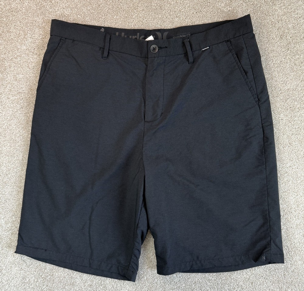 Hurley Nike Dri-Fit  Shorts 36 Black Buckle-O Golf Stretch Logo 10