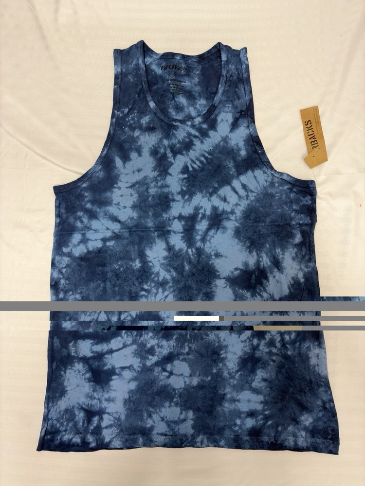 Original Paperbacks Blue Tie Dye Tank Top Women's Size Small 100% Cotton NWT