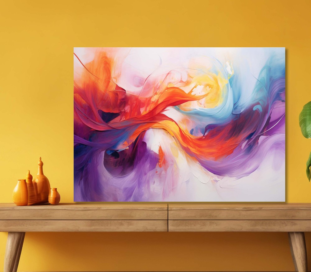 Purple & Red  Abstract 5mm thick Plastic Poster Ready to Hang 60x45cm