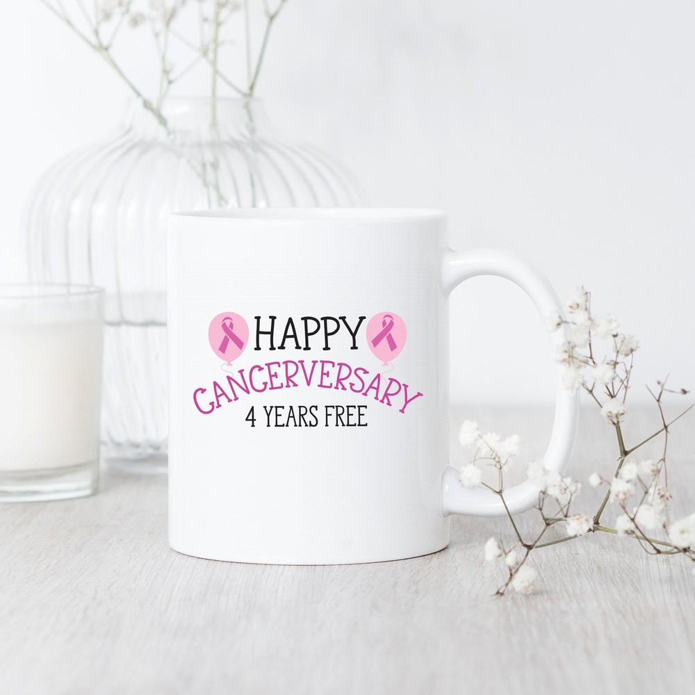 Happy Cancerversary Custom Mug Mug Breast Cancer Anniversarymug Cancer Free Gift