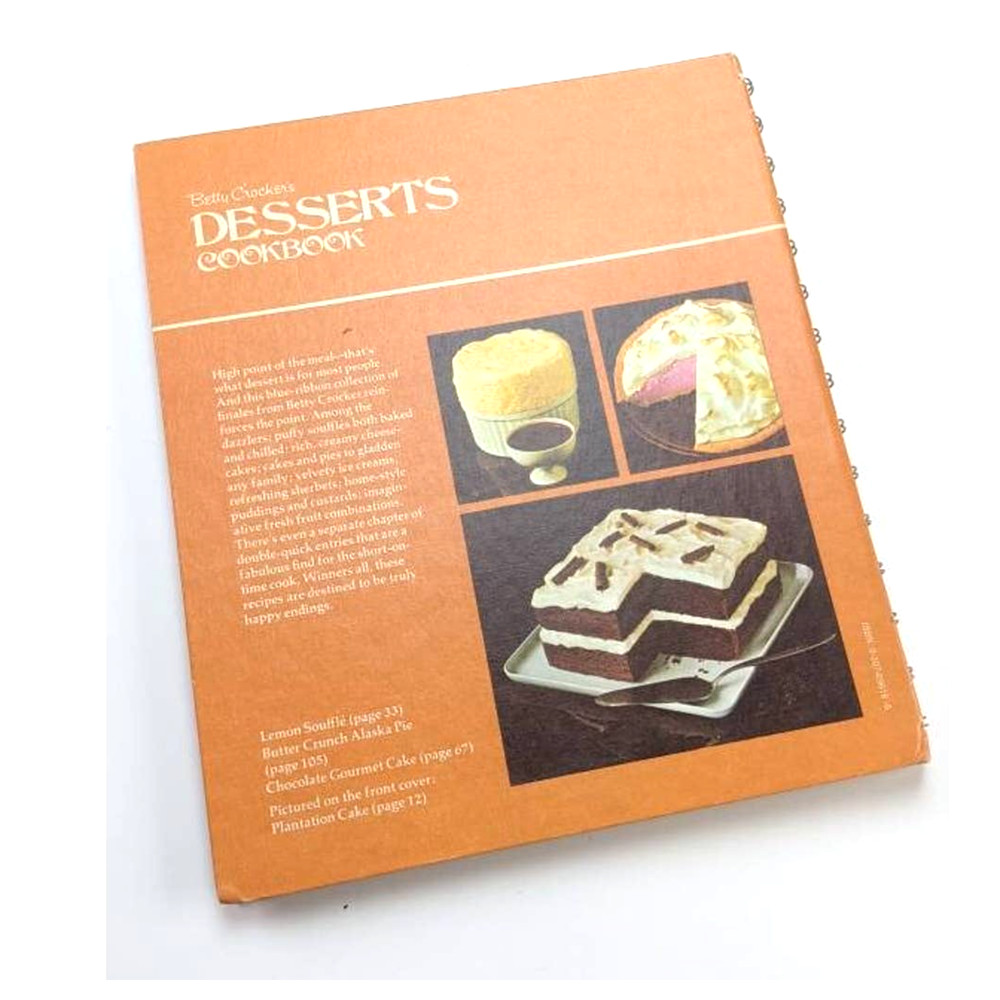 Betty Crocker Desserts Cookbook 1974 First Edition Hardcover Vintage Spiral